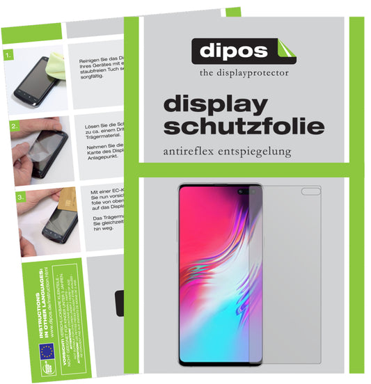 Matte Displayschutzfolie von dipos passend für Samsung Galaxy S10 5G, präziser Zuschnitt und blasenfrei montiert