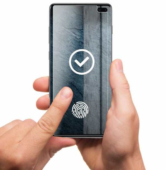 Matte Displayschutzfolie von dipos passend für Samsung Galaxy S10 Plus, präziser Zuschnitt und blasenfrei montiert