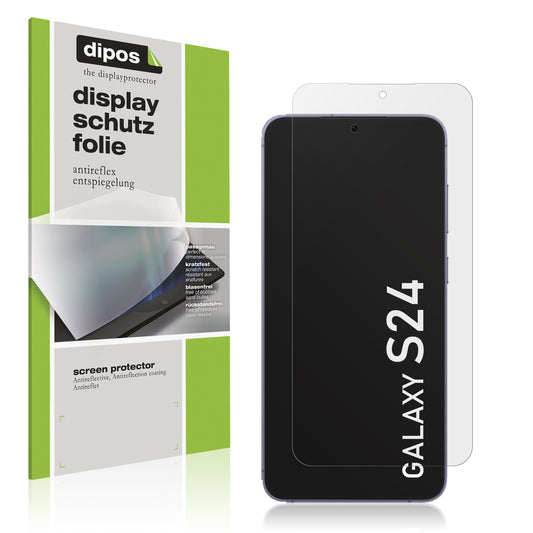 Matte Displayschutzfolie von dipos passend für Samsung Galaxy S24, präziser Zuschnitt und blasenfrei montiert