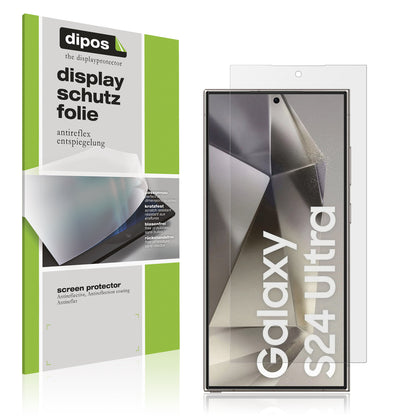 Matte Displayschutzfolie von dipos passend für Samsung Galaxy S24 Ultra, präziser Zuschnitt und blasenfrei montiert