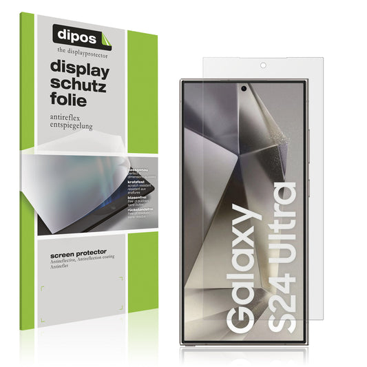 Matte Displayschutzfolie von dipos passend für Samsung Galaxy S24 Ultra, präziser Zuschnitt und blasenfrei montiert