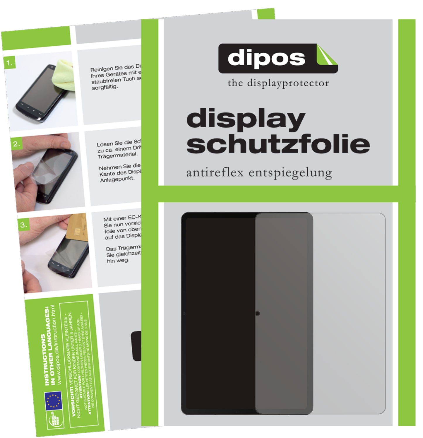 Matte Displayschutzfolie von dipos passend für Samsung Galaxy Tab S8, präziser Zuschnitt und blasenfrei montiert