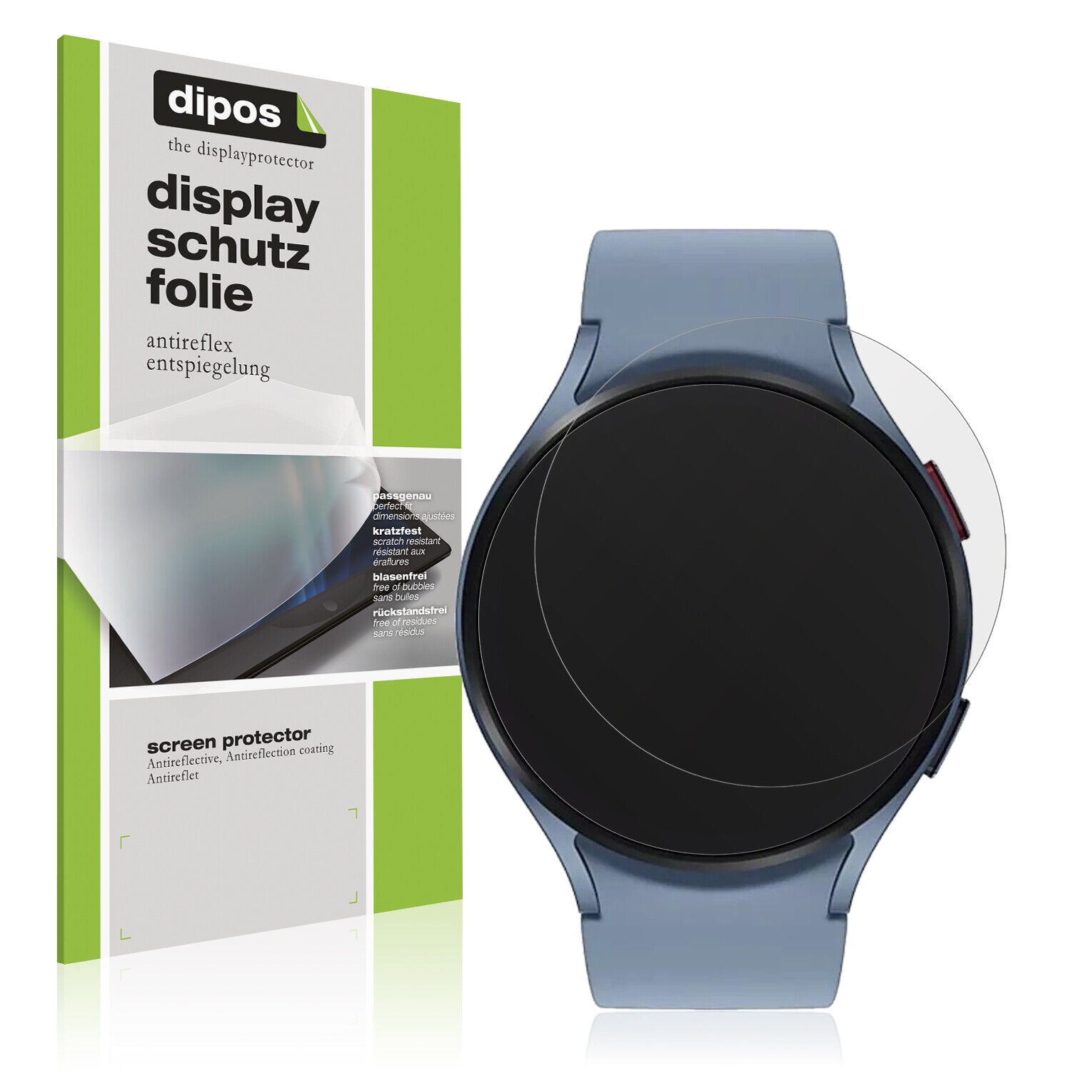 Matte Displayschutzfolie von dipos passend für Samsung Galaxy Watch 5 (44mm), präziser Zuschnitt und blasenfrei montiert