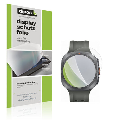 Matte Displayschutzfolie von dipos passend für Samsung Galaxy Watch Ultra 2, präziser Zuschnitt und blasenfrei montiert