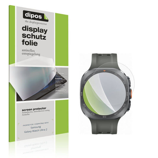 Matte Displayschutzfolie von dipos passend für Samsung Galaxy Watch Ultra 2, präziser Zuschnitt und blasenfrei montiert