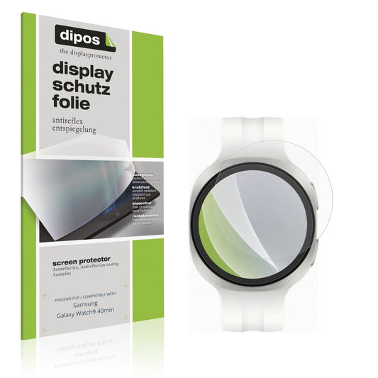 Matte Displayschutzfolie von dipos passend für Samsung Galaxy Watch9 40mm, präziser Zuschnitt und blasenfrei montiert