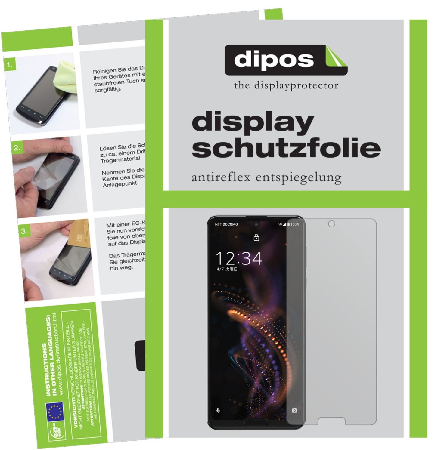 Matte Displayschutzfolie von dipos passend für Sharp Aquos R5G, präziser Zuschnitt und blasenfrei montiert