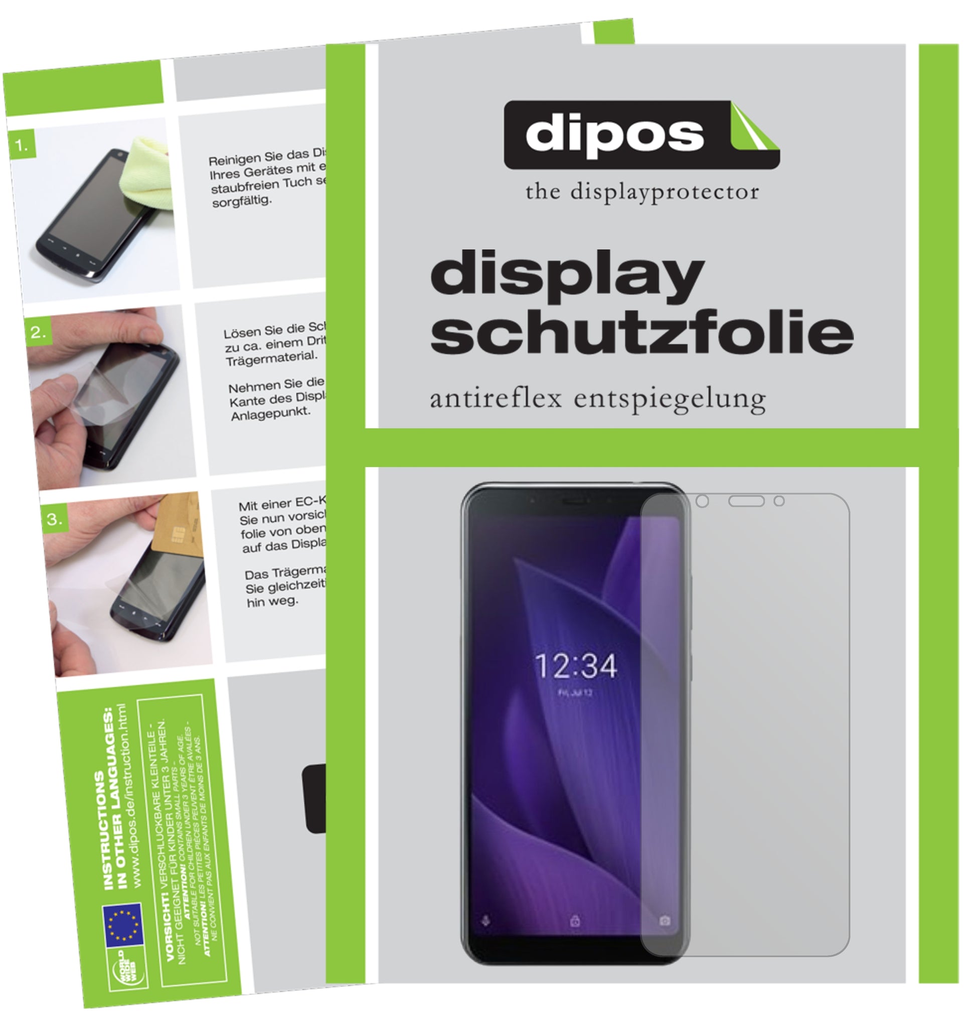 Matte Displayschutzfolie von dipos passend für Sharp Aquos V, präziser Zuschnitt und blasenfrei montiert