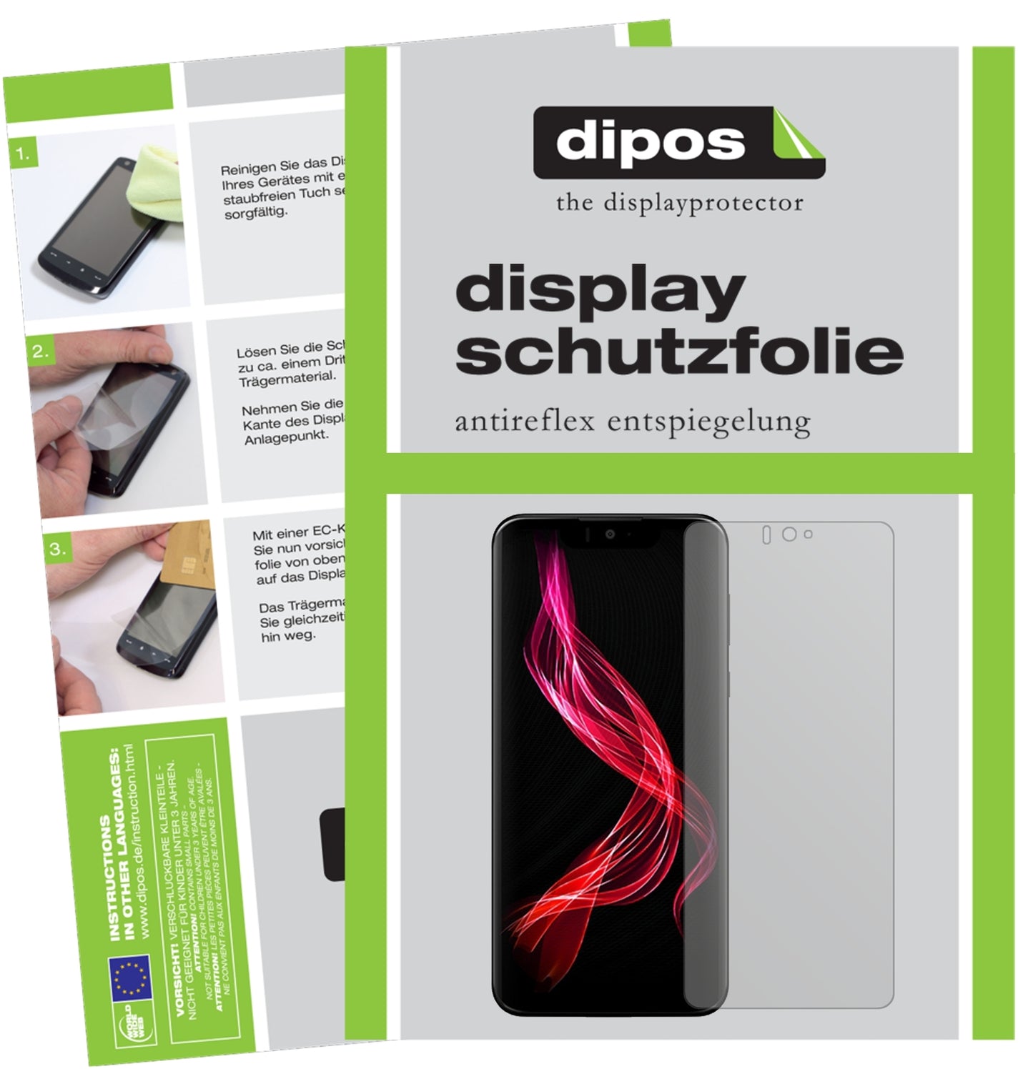 Matte Displayschutzfolie von dipos passend für Sharp Aquos Zero, präziser Zuschnitt und blasenfrei montiert