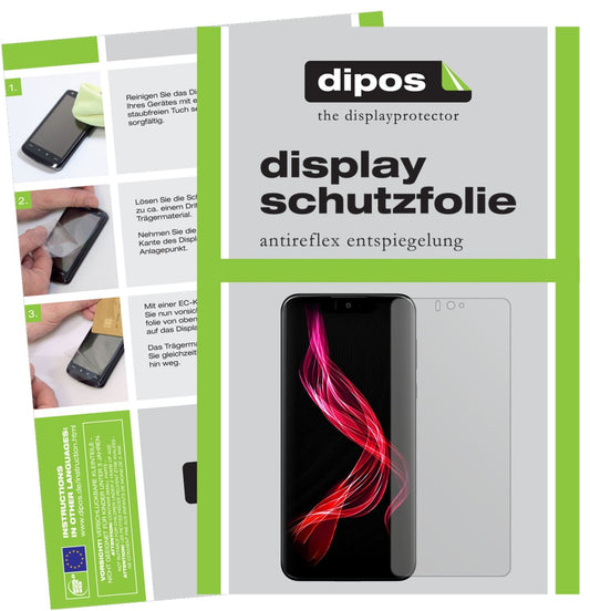 Matte Displayschutzfolie von dipos passend für Sharp Aquos Zero, präziser Zuschnitt und blasenfrei montiert