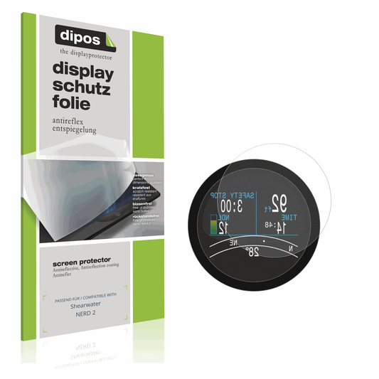 Matte Displayschutzfolie von dipos passend für Shearwater NERD 2, präziser Zuschnitt und blasenfrei montiert