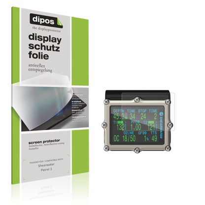 Matte Displayschutzfolie von dipos passend für Shearwater Petrel 3, präziser Zuschnitt und blasenfrei montiert