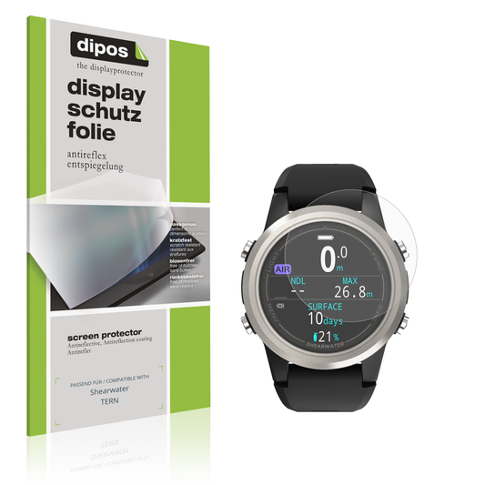 Matte Displayschutzfolie von dipos passend für Shearwater TERN, präziser Zuschnitt und blasenfrei montiert