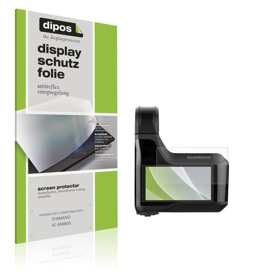 Matte Displayschutzfolie von dipos passend für SHIMANO SC-EM800, präziser Zuschnitt und blasenfrei montiert