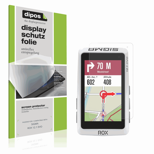 Matte Displayschutzfolie von dipos passend für SIGMA ROX 12.1 EVO, präziser Zuschnitt und blasenfrei montiert