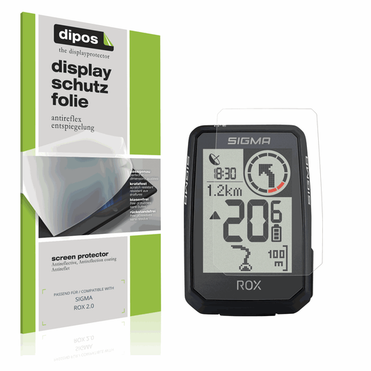 Matte Displayschutzfolie von dipos passend für SIGMA ROX 2.0, präziser Zuschnitt und blasenfrei montiert