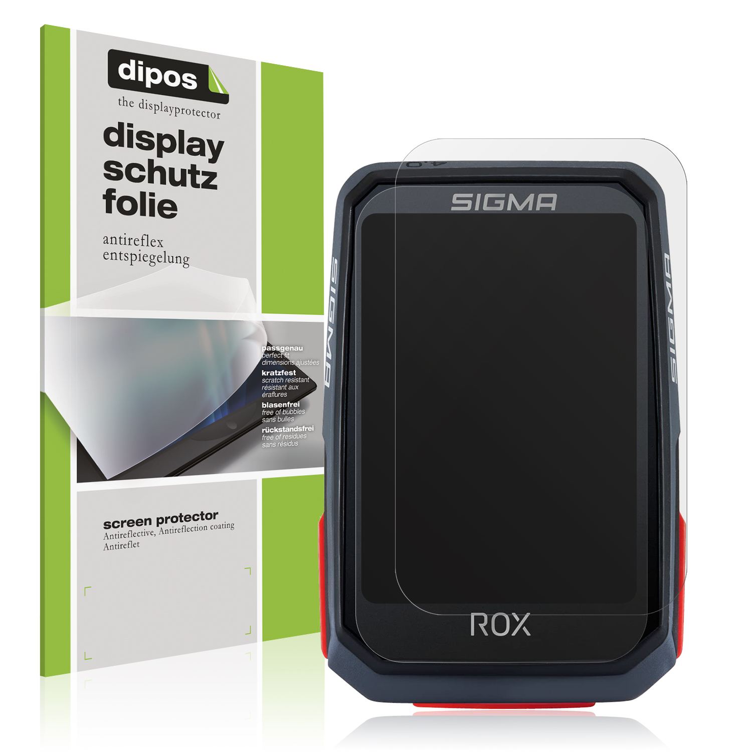 Matte Displayschutzfolie von dipos passend für SIGMA Sport Rox 4.0, präziser Zuschnitt und blasenfrei montiert
