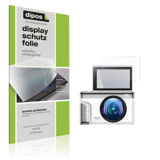 Matte Displayschutzfolie von dipos passend für SIIOOE DCV6-New, präziser Zuschnitt und blasenfrei montiert