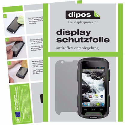 Matte Displayschutzfolie von dipos passend für Simvalley Mobile Outdoor, präziser Zuschnitt und blasenfrei montiert