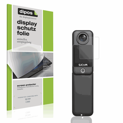 Matte Displayschutzfolie von dipos passend für SJCAM C300, präziser Zuschnitt und blasenfrei montiert