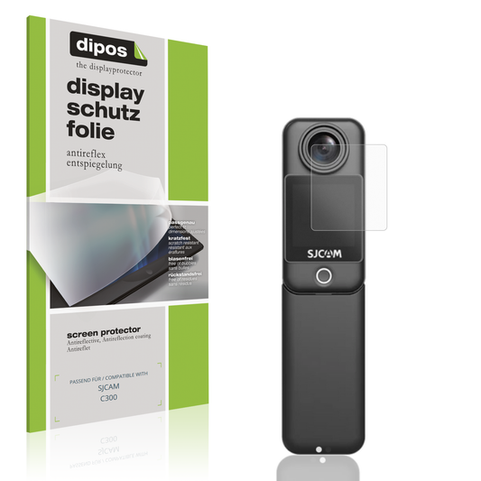 Matte Displayschutzfolie von dipos passend für SJCAM C300, präziser Zuschnitt und blasenfrei montiert