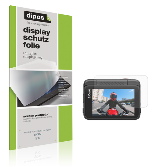 Matte Displayschutzfolie von dipos passend für SJCAM SJ30, präziser Zuschnitt und blasenfrei montiert