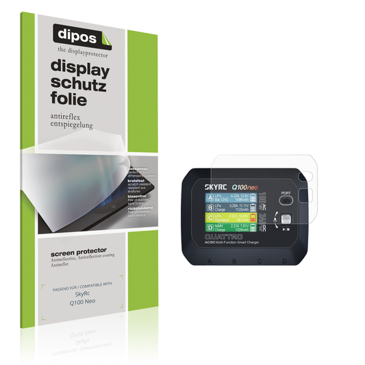 Matte Displayschutzfolie von dipos passend für SkyRc Q100 Neo, präziser Zuschnitt und blasenfrei montiert
