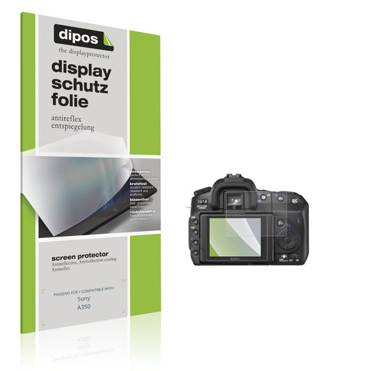 Matte Displayschutzfolie von dipos passend für Sony A350, präziser Zuschnitt und blasenfrei montiert
