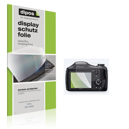 Matte Displayschutzfolie von dipos passend für Sony DSC-H300, präziser Zuschnitt und blasenfrei montiert