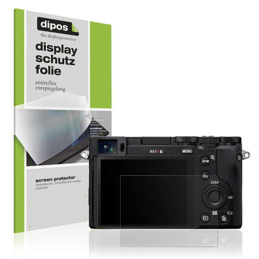 Matte Displayschutzfolie von dipos passend für Sony RX1R III, präziser Zuschnitt und blasenfrei montiert