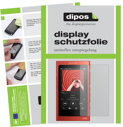 Matte Displayschutzfolie von dipos passend für Sony Walkman NW-A35HN, präziser Zuschnitt und blasenfrei montiert
