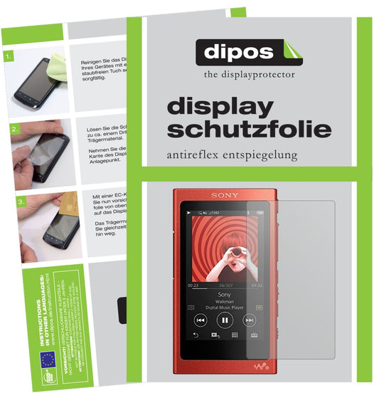 Matte Displayschutzfolie von dipos passend für Sony Walkman NW-A35HN, präziser Zuschnitt und blasenfrei montiert