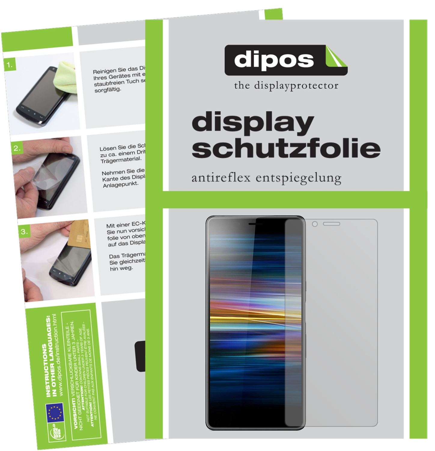 Matte Displayschutzfolie von dipos passend für Sony Xperia L3, präziser Zuschnitt und blasenfrei montiert