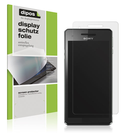 Matte Displayschutzfolie von dipos passend für Sony Xperia V, präziser Zuschnitt und blasenfrei montiert