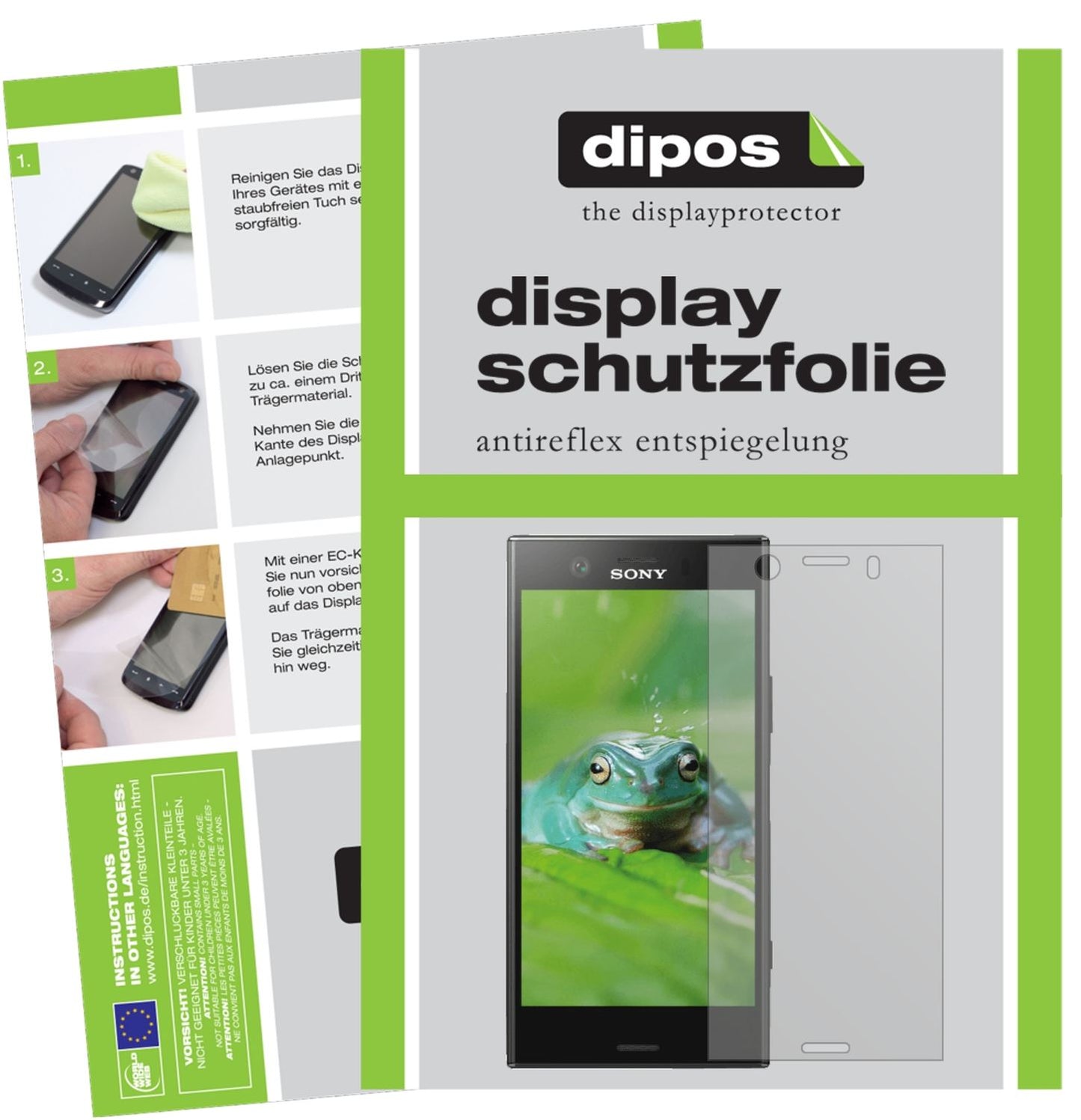 Matte Displayschutzfolie von dipos passend für Sony Xperia XZ1 Compact, präziser Zuschnitt und blasenfrei montiert