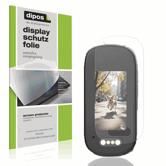 Matte Displayschutzfolie von dipos passend für Sosisul 01141643 Mini Action-Cam, präziser Zuschnitt und blasenfrei montiert