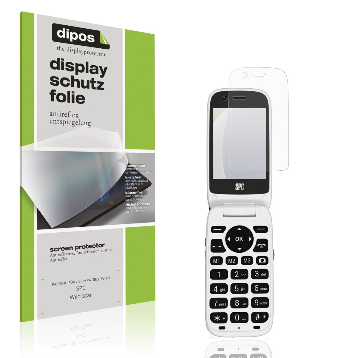 Matte Displayschutzfolie von dipos passend für SPC Wild Star, präziser Zuschnitt und blasenfrei montiert