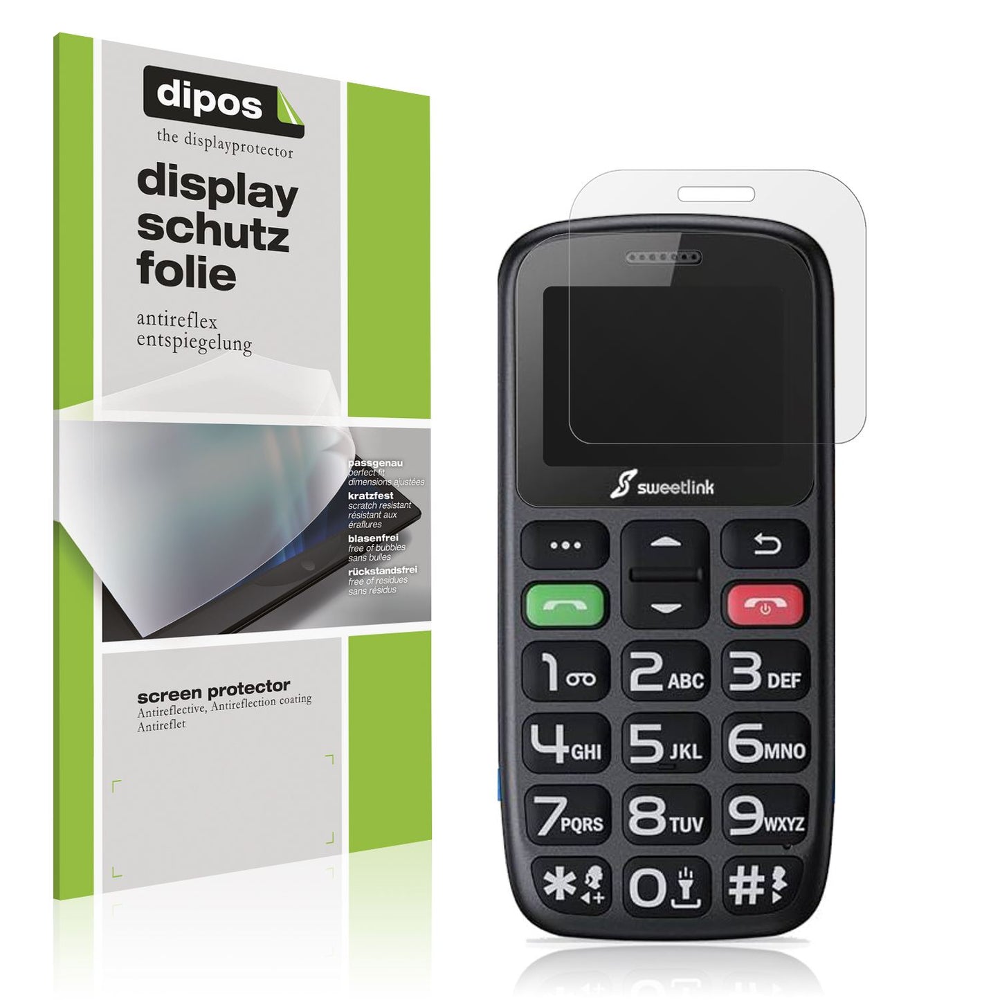 Matte Displayschutzfolie von dipos passend für SweetLink S2Plus, präziser Zuschnitt und blasenfrei montiert