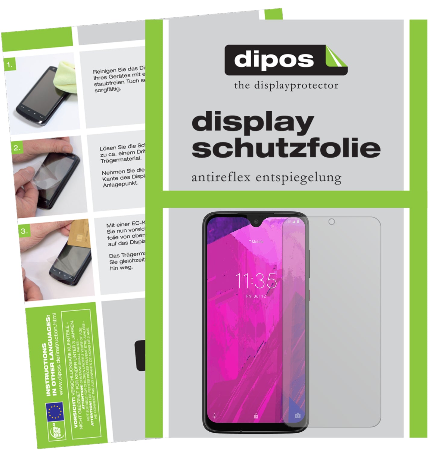 Matte Displayschutzfolie von dipos passend für T-Mobile Revvlry Plus, präziser Zuschnitt und blasenfrei montiert