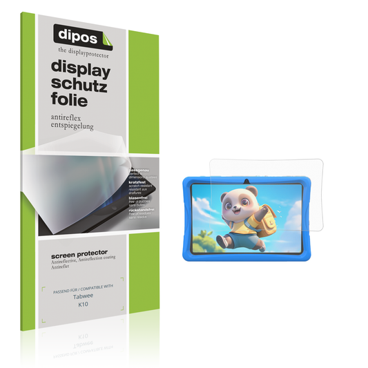 Matte Displayschutzfolie von dipos passend für Tabwee K10, präziser Zuschnitt und blasenfrei montiert