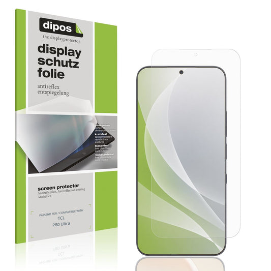 Matte Displayschutzfolie von dipos passend für TCL P80 Ultra, präziser Zuschnitt und blasenfrei montiert