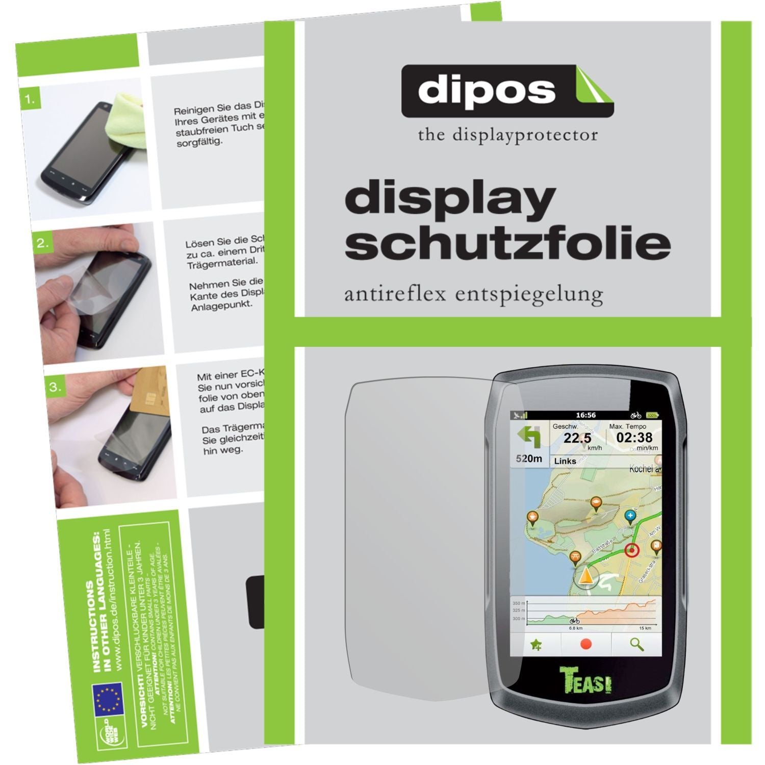 Matte Displayschutzfolie von dipos passend für Teasi One A-Rival, präziser Zuschnitt und blasenfrei montiert