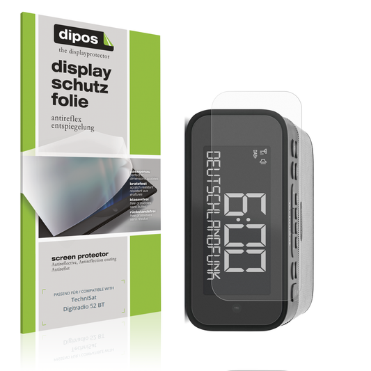 Matte Displayschutzfolie von dipos passend für TechniSat Digitradio 52 BT, präziser Zuschnitt und blasenfrei montiert