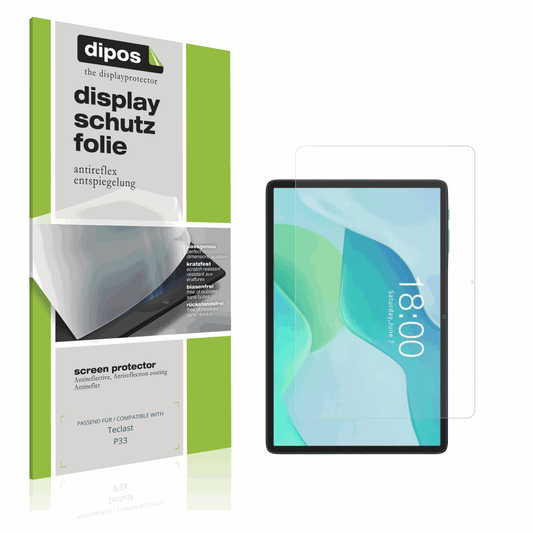 Matte Displayschutzfolie von dipos passend für Teclast P33, präziser Zuschnitt und blasenfrei montiert