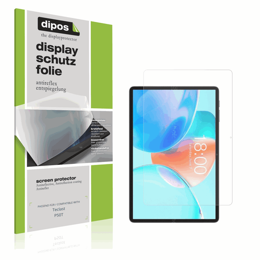 Matte Displayschutzfolie von dipos passend für Teclast P50T, präziser Zuschnitt und blasenfrei montiert