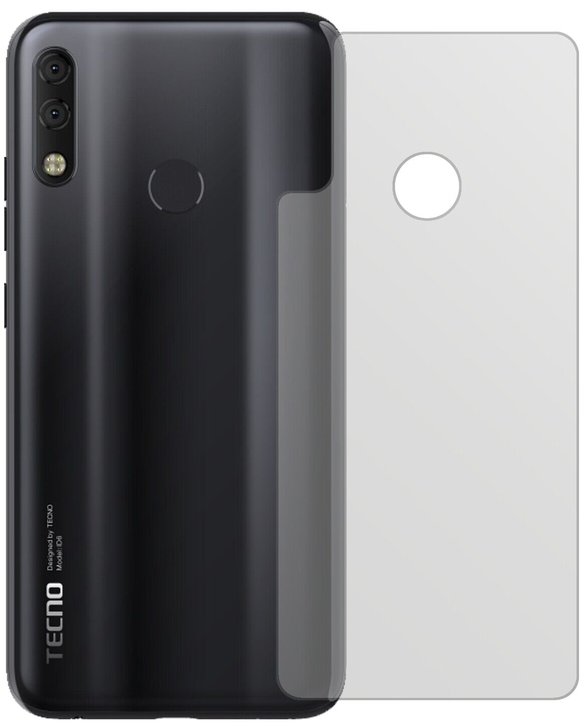 Matte Displayschutzfolie von dipos passend für Tecno Camon 11 Pro Rückseite, präziser Zuschnitt und blasenfrei montiert