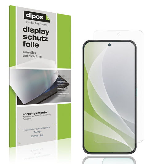 Matte Displayschutzfolie von dipos passend für Tecno Camon Air, präziser Zuschnitt und blasenfrei montiert