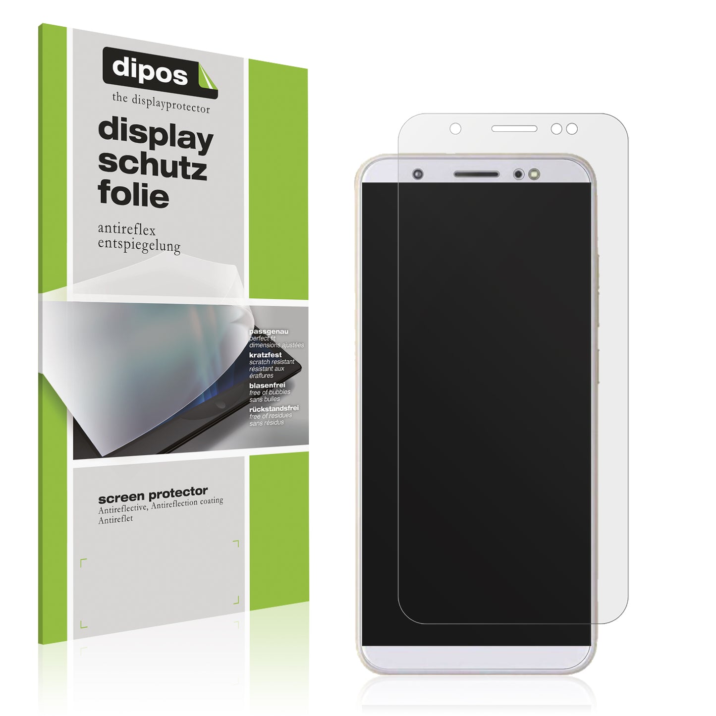 Matte Displayschutzfolie von dipos passend für Tecno Camon IN5, präziser Zuschnitt und blasenfrei montiert