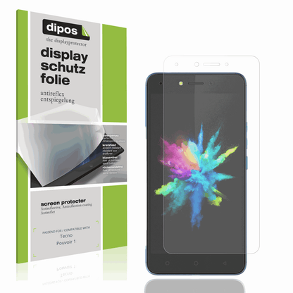 Matte Displayschutzfolie von dipos passend für Tecno Pouvoir 1, präziser Zuschnitt und blasenfrei montiert