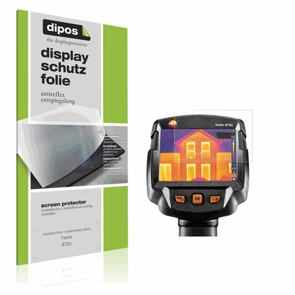 Matte Displayschutzfolie von dipos passend für Testo 872s, präziser Zuschnitt und blasenfrei montiert